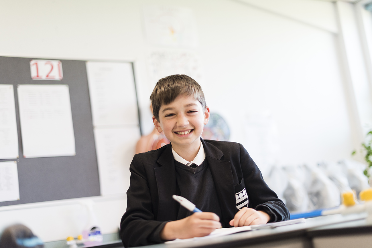 Boy at a desk