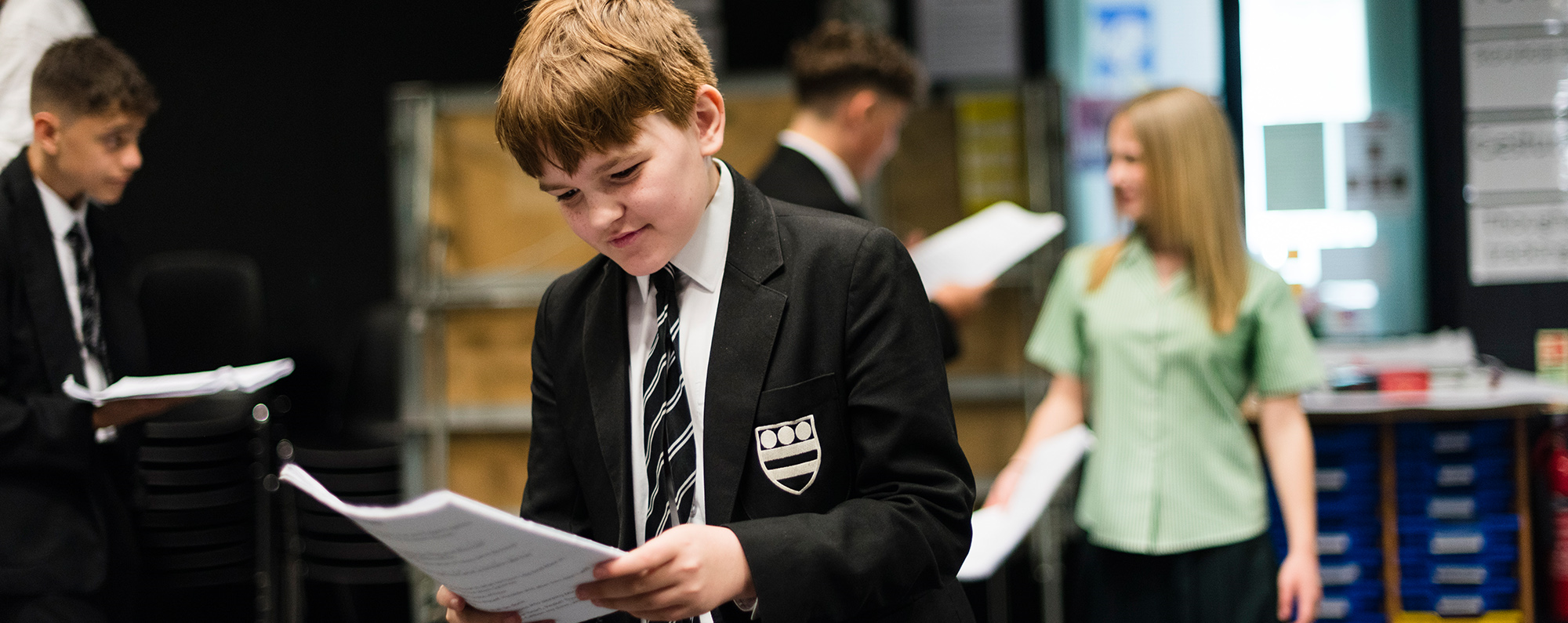 Boy reading script